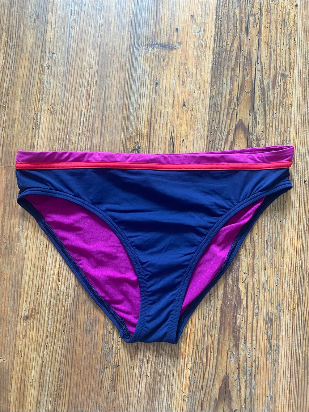Tommy Bahama Navy Bikini Bottom with Magenta Trim